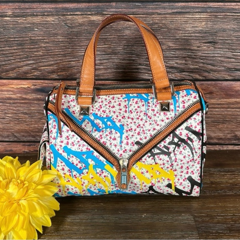 L.A.M.B Worthington ditsy graffiti satchel hand bag by Gwen Stefani